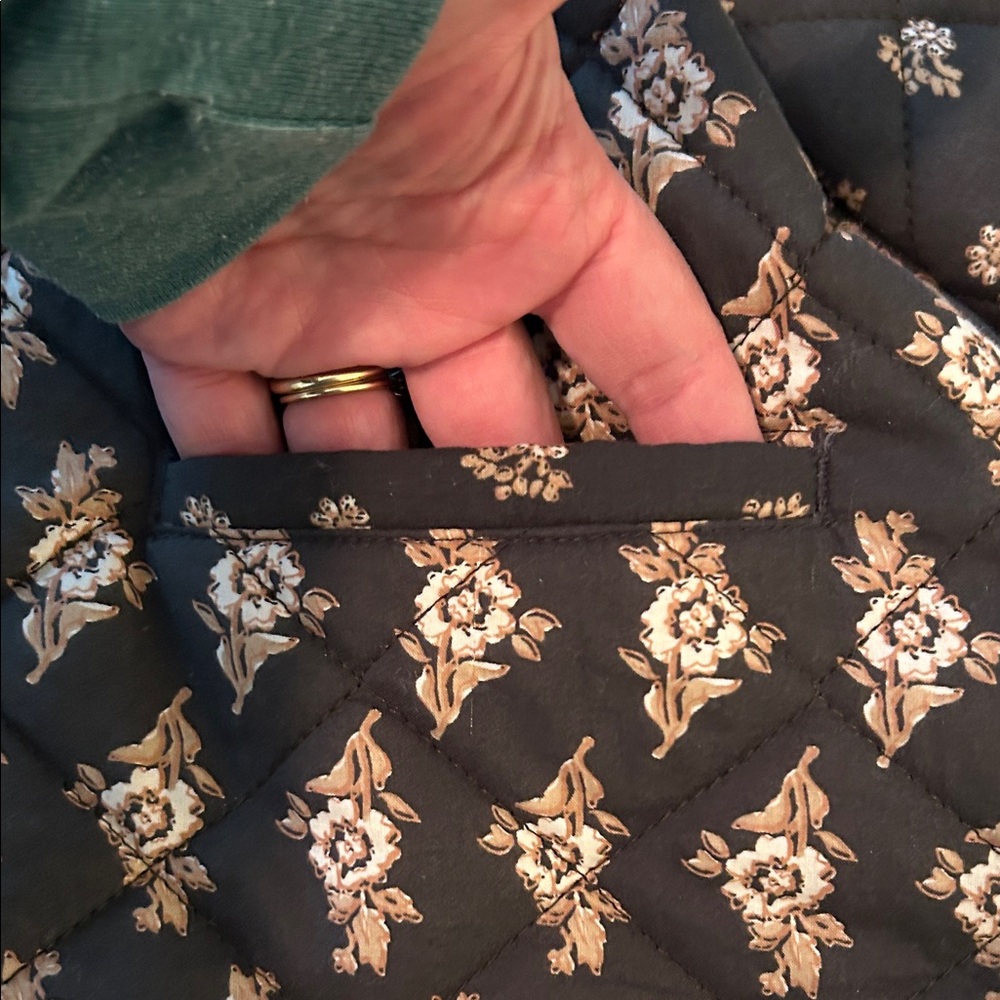 Lucky Brand Dark Green Floral Quilted Jacket - Picture 4 of 5